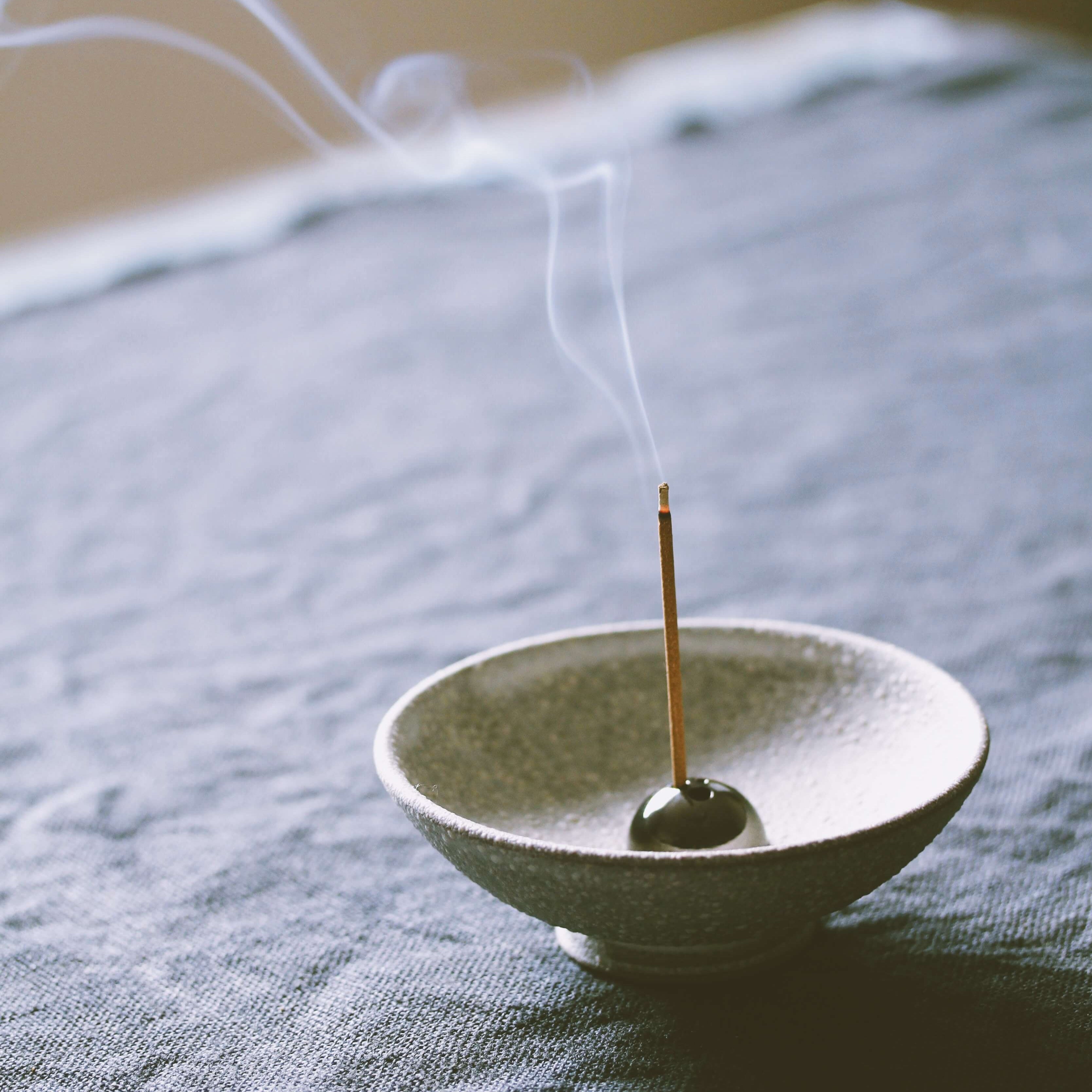Incense Chalice in Terracotta ( earth & cloud ) Zen. Artisan Made