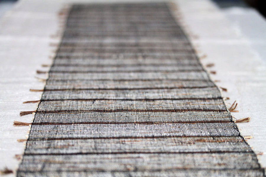 Dusk Chabu Table Runner. Hand loomed natural fibres.