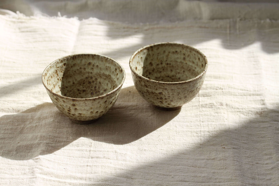 Tea Bowls, handmade stoneware, for Zen Tea Ceremony (white jade)