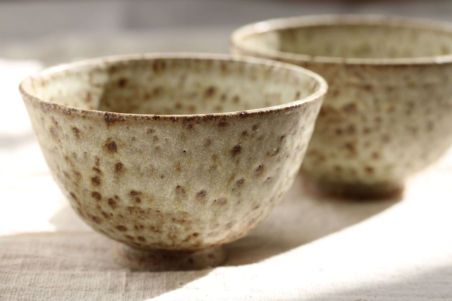 Tea Bowls, handmade stoneware, for Zen Tea Ceremony (white jade)