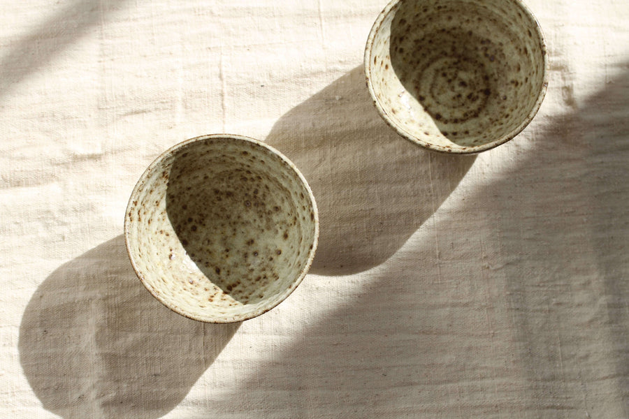 Tea Bowls, handmade stoneware, for Zen Tea Ceremony (white jade)